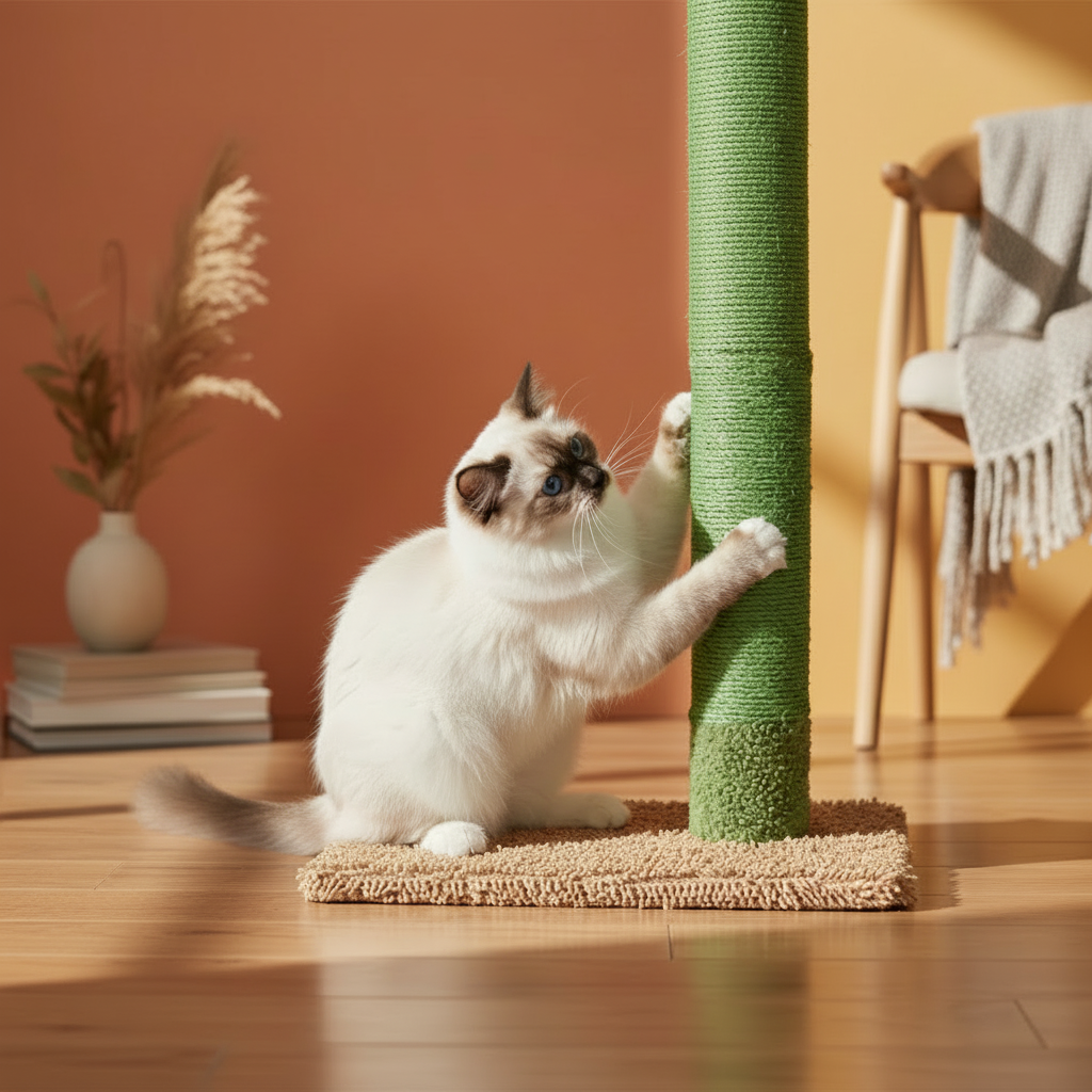 Floor-to-Ceiling Cactus Cat Tower for Modern Homes